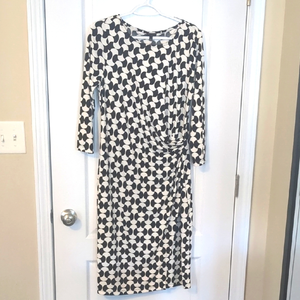 Talbot's Black & White Patterned Dress